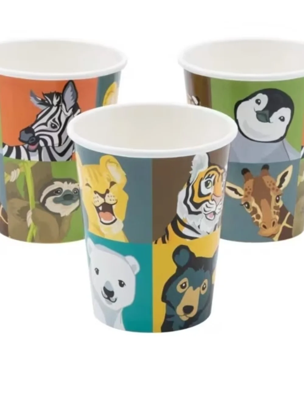 9 oz. Wild Encounters Zoo Animals Disposable Paper Cups - 8 Ct.